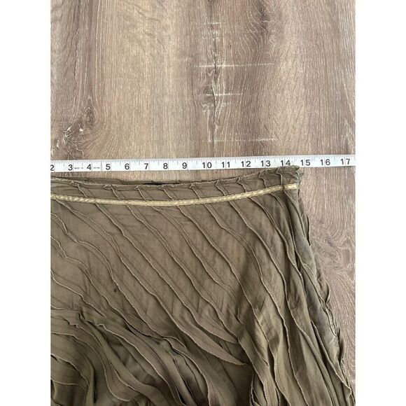 ideology y2k moss green ruffle fairy a-line maxi skirt - Picture 4 of 6